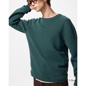 Uniqlo Washable Milano Ribbed Sweater in Green
